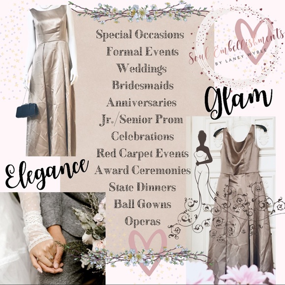 👗Glamorous Formal Gown Champagne Wedding/Bridesmaids/Mother-of